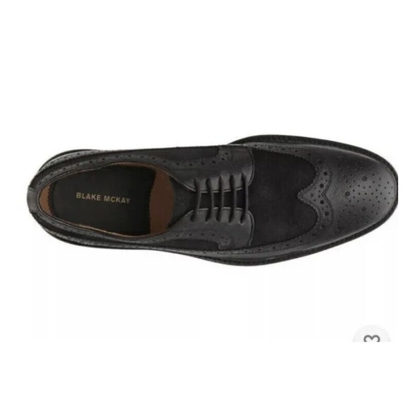 New Blake Mckay pierce wingtip oxford dress shoes black sz 8 11.5 Leather main image 5